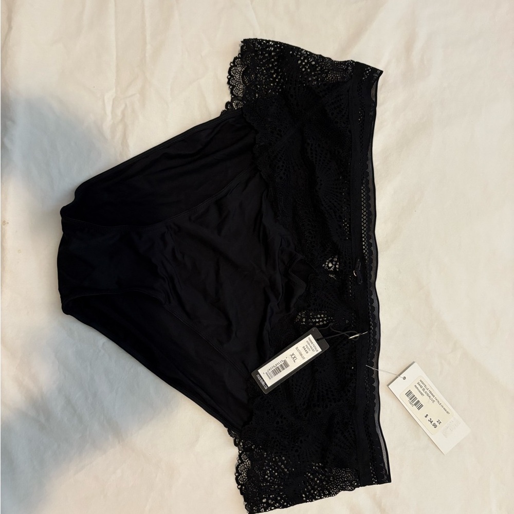 Montelle Elegant Black Lace Women's Panty Black XXL